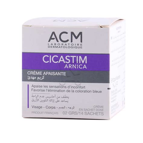 Acm Cicastim Arnica Crème Apaisante Dosette 2 G14 Sachets Kadisse