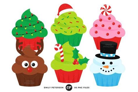 Christmas Clip Art Cupcakes Clipart Holiday Cupcakes Clip Art