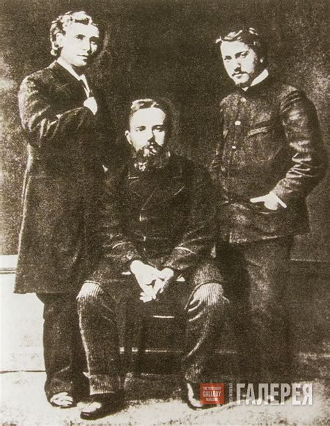 Mikhail Vrubel Left Vladimir Von Derviz And Valentin Serov In Their