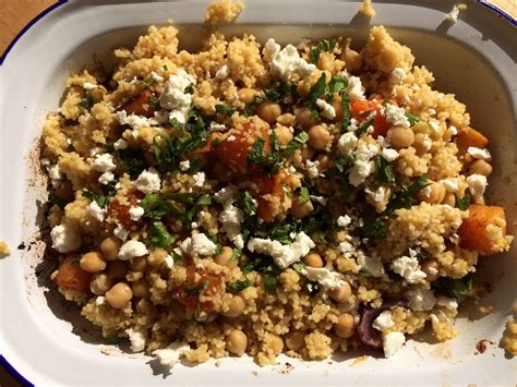 Moroccan sweet potato couscous salad. Warm salad of roasted sweet potato and couscous. | suppernut
