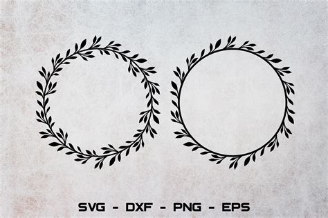 Laurel Wreath Svg Circle Monogram Svg Leaf Frame Svg