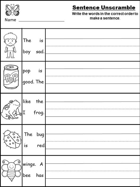 Free Kindergarten Writing Printable