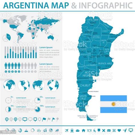 Map Of Argentina Infographic Vector Stock Illustration Download Image