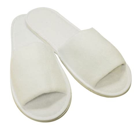Shop Open Toe Padded White Slippers One Size Salons Direct