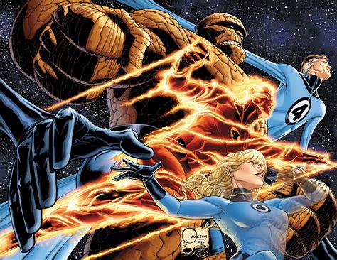 Comics Fantastic Four Invisible Woman Johnny Storm Mister Fantastic P Thing Marvel