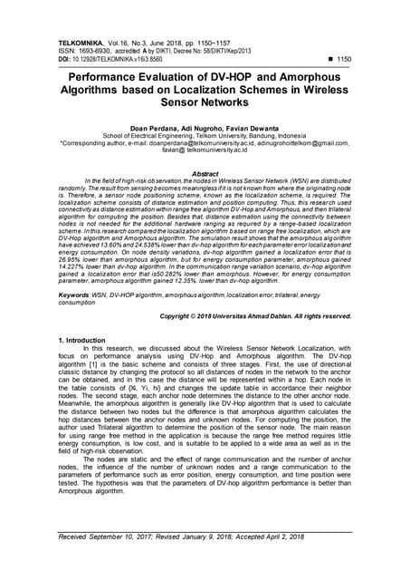 Performance Evaluation Of Dv Hop And Amorphous Algorithms Based On