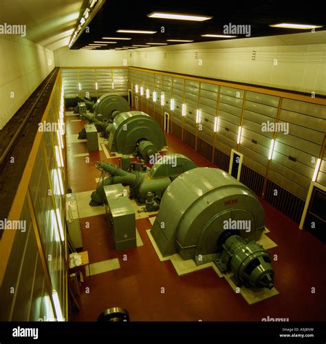 The Turbine Room At The Tyen Hydroelectric Power Plant In Norway