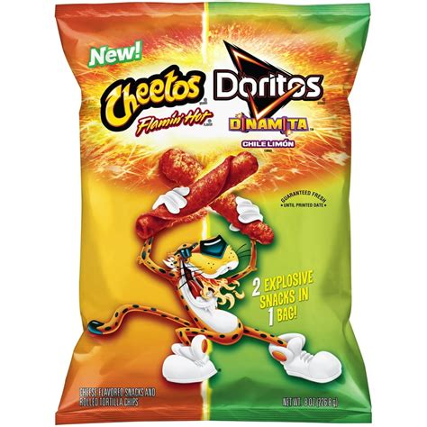 Cheetos Flamin Hot And Doritos Dinamita Chile Limon Snacks 8 Oz Bag