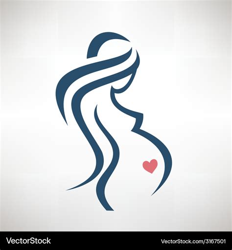 Pregnant Woman Symbol Stylized Sketch Royalty Free Vector