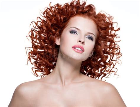Red Hair Beautiful Woman Curly Hair Stock Photos Free