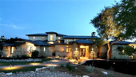 Hill Country Modern Front Elevation By Zbranek And Holt Custom Homes