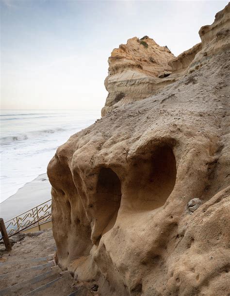One of southern california's wildest stretches of coastal land. Torrey Pines Beach Stairwell Photograph by William Dunigan
