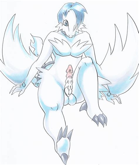 Rule 34 Anthro Claws Color Front View Male Male Only Nude Penis Pokemon Reshiram Sitting Solo