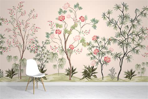 Exotic Chinoiserie Wallpaper Mural Tree Wallpapers Wall Murals
