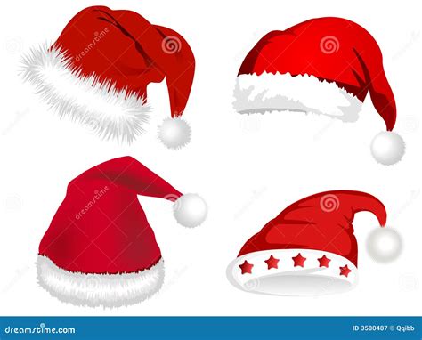 Sombreros Lindos De Papá Noel Ilustración Del Vector Ilustración De
