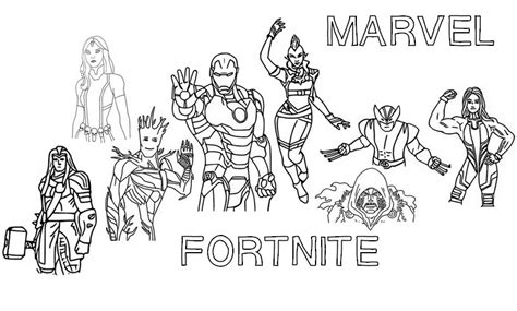 Dibujo para colorear Fortnite - Marvel : Pase de batalla - Capítulo 2
