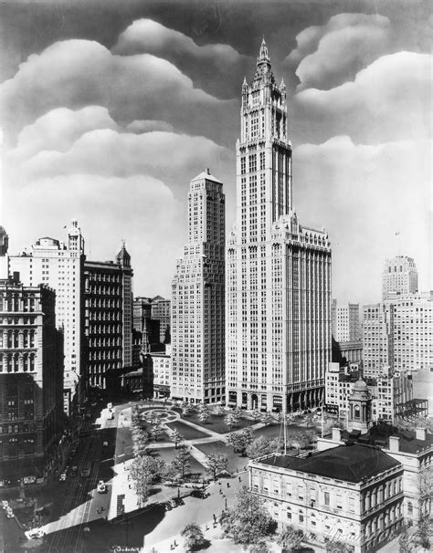 The Woolworth Building And City Hall Park Nyc In 1939