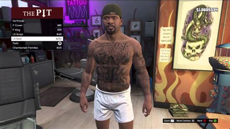 Gta 5 All Tattoo Options How Customizing Your Character Youtube