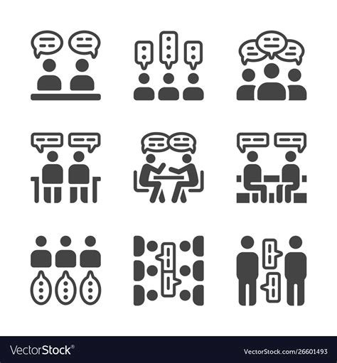 Discussion Icon Set Royalty Free Vector Image Vectorstock
