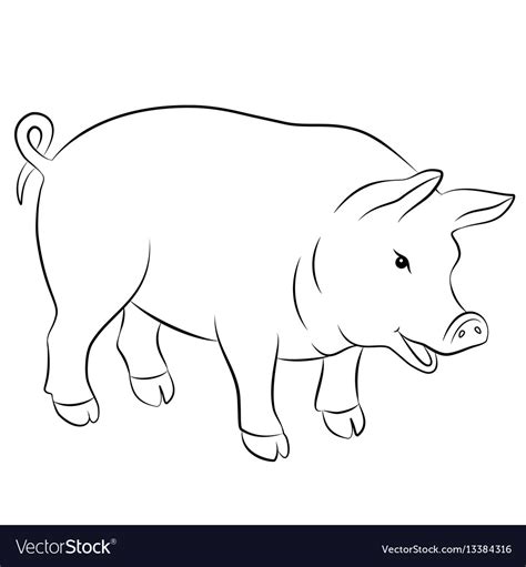 Quality Black And White Silhouettes Of Pigs Vector Image