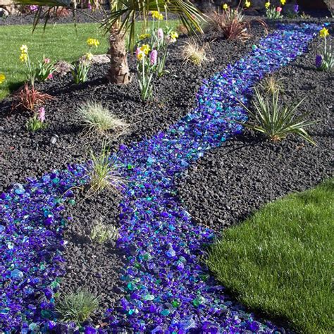 Landscape Glass Gravel Crushed Glass Stones For Garden Landscaping