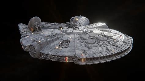 3d Model Millennium Falcon Game Ready Vr Ar Low Poly Cgtrader