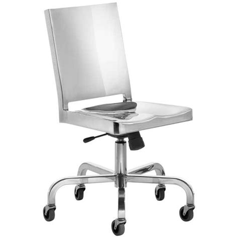 Emeco Hudson Swivel Chair In Brushed Aluminum By Philippe Starck For