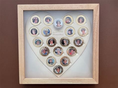 19 Princess Diana Gold Plated Medallions In Display Case In Wokingham