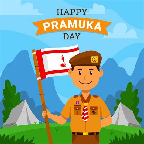 Indonesia Scout Boy Celebrating Pramuka Day 3030575 Vector Art At Vecteezy