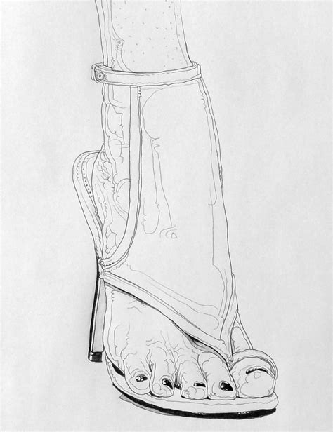 Runway Foot Art Humanoid Sketch Feet