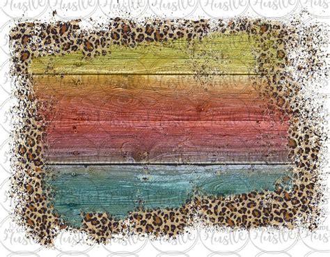 Distressed Colorful Wood With Leopard Sublimation Designs