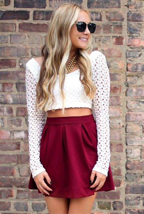 How To Pair Crop Top With Skirt 7 Crop Tops And Skirts Combinations