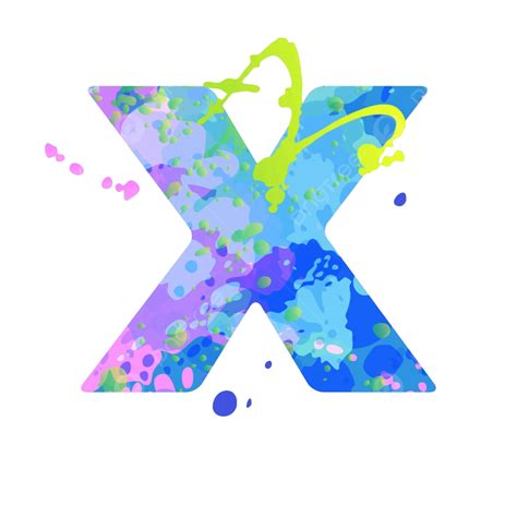 Colorful Paint Spots On Letter X White Background Vector Symbol Fluid