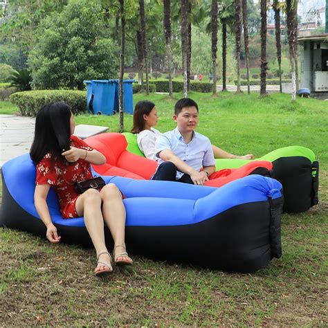 Fast Inflatable Laybag Air Sleeping Bag Camping Portable Air Sofa Beach