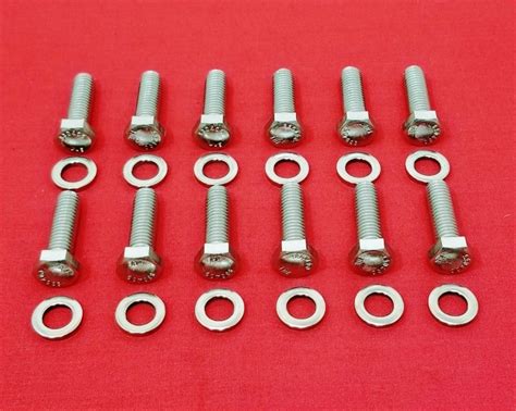 Motors Sbc Intake Manifold Bolts Hex Stainless Steel 283 327 350 400 Small Block Chevy Car