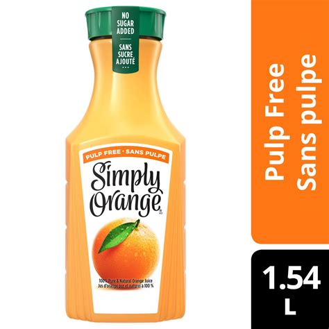 Simply Orange Pulp Free Orange Juice 154l Walmart Canada