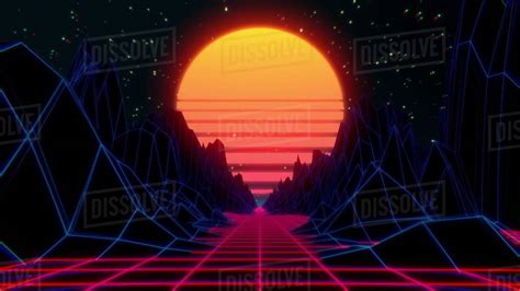 80s Retro Futuristic Sci Fi Seamless Loop Retrowave Vj Videogame Images