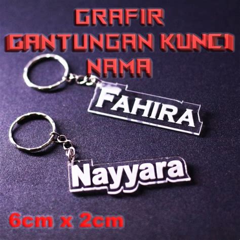 Jual Custom Grafir Gantungan Kunci Nama Acrylic Keychain Akrilik Name