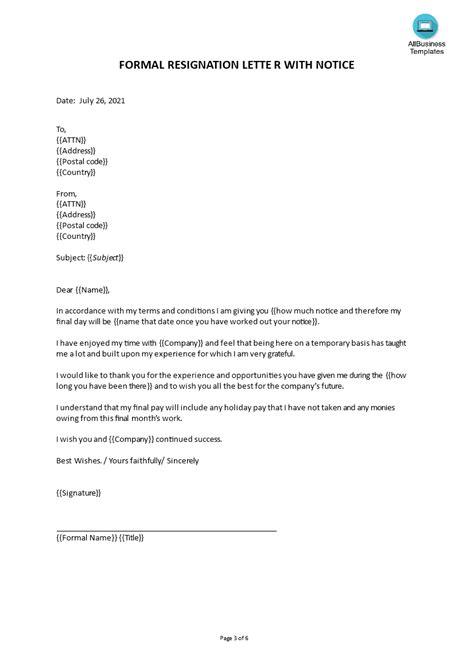 Resignation Letter With Short Notice Database Letter Template Collection