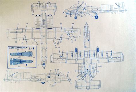 Fairchild Republic A 10 Thunderbolt Ii Warthog Blueprint 1899 Via