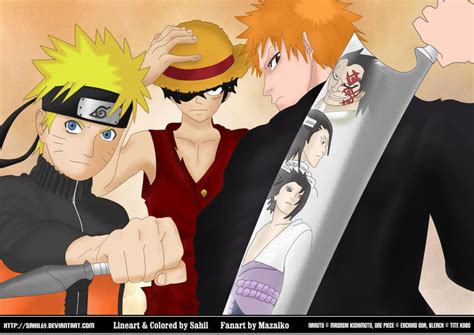 Naruto Luffy And Ichigo By Sahil69 On Deviantart