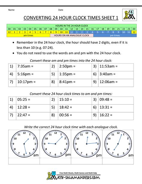 Why use a 24 hour clock? convert-24-hour-clock-1.gif (1000×1294) | Rutinas en ...