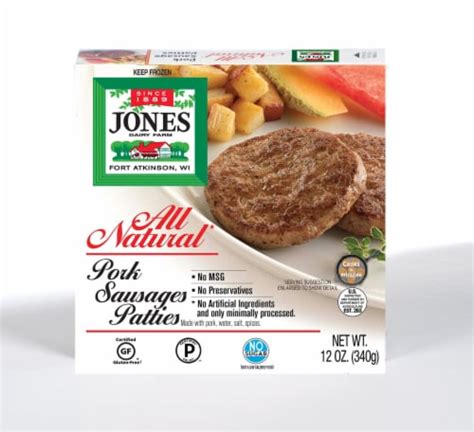 Jones Dairy Farm All Natural Pork Sausage Patties Ct Oz Kroger