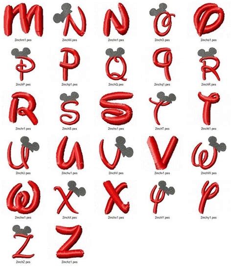 Disney Font Alphabet Letters Disney Embroidery Embroidery Fonts