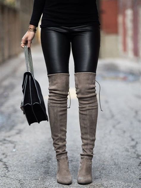 17 botas arriba de la rodilla que son pura sensualidad fashion outfits with leggings boots