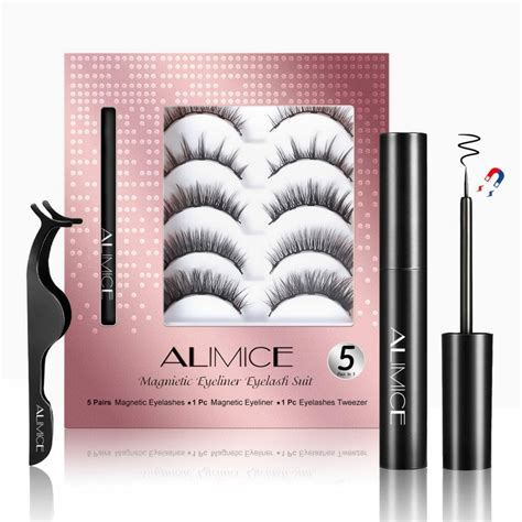5 pair magnetic lashes with eyeliner and applicator tool kit natural look for women product