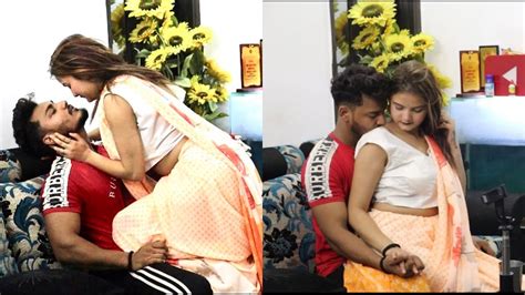 romance in saree prank on arun rathore nikku vlogs youtube