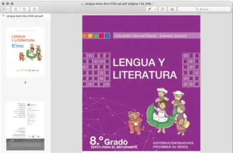 Libro Lengua Y Literatura 8 De Básico Ministerio De Educación 2024 Ecu11