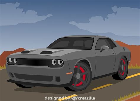 Dodge Challenger Hellcat Vector Free Download Creazilla