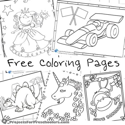 preschool coloring pages projects  preschoolers
